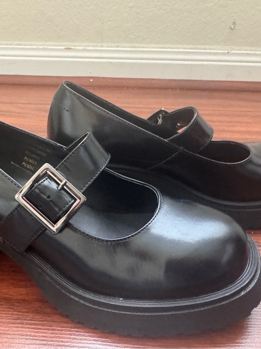 Steve Madden Black Mary Jane Platform Loafers